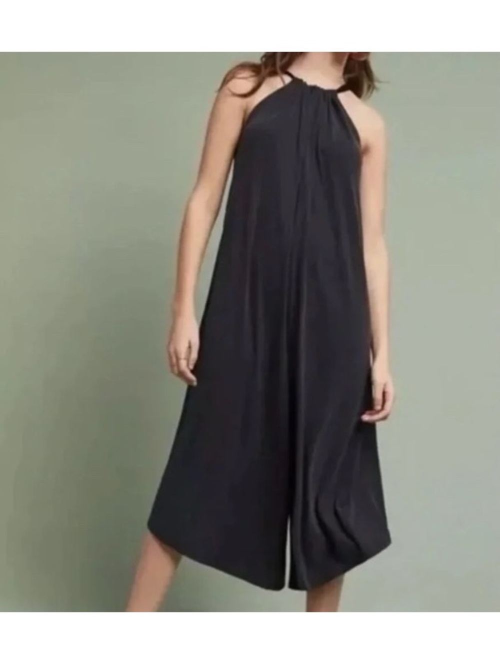 Anthropologie HD in Paris Halter Wide Leg Jumpsuit Women’s XS Black Ribbed